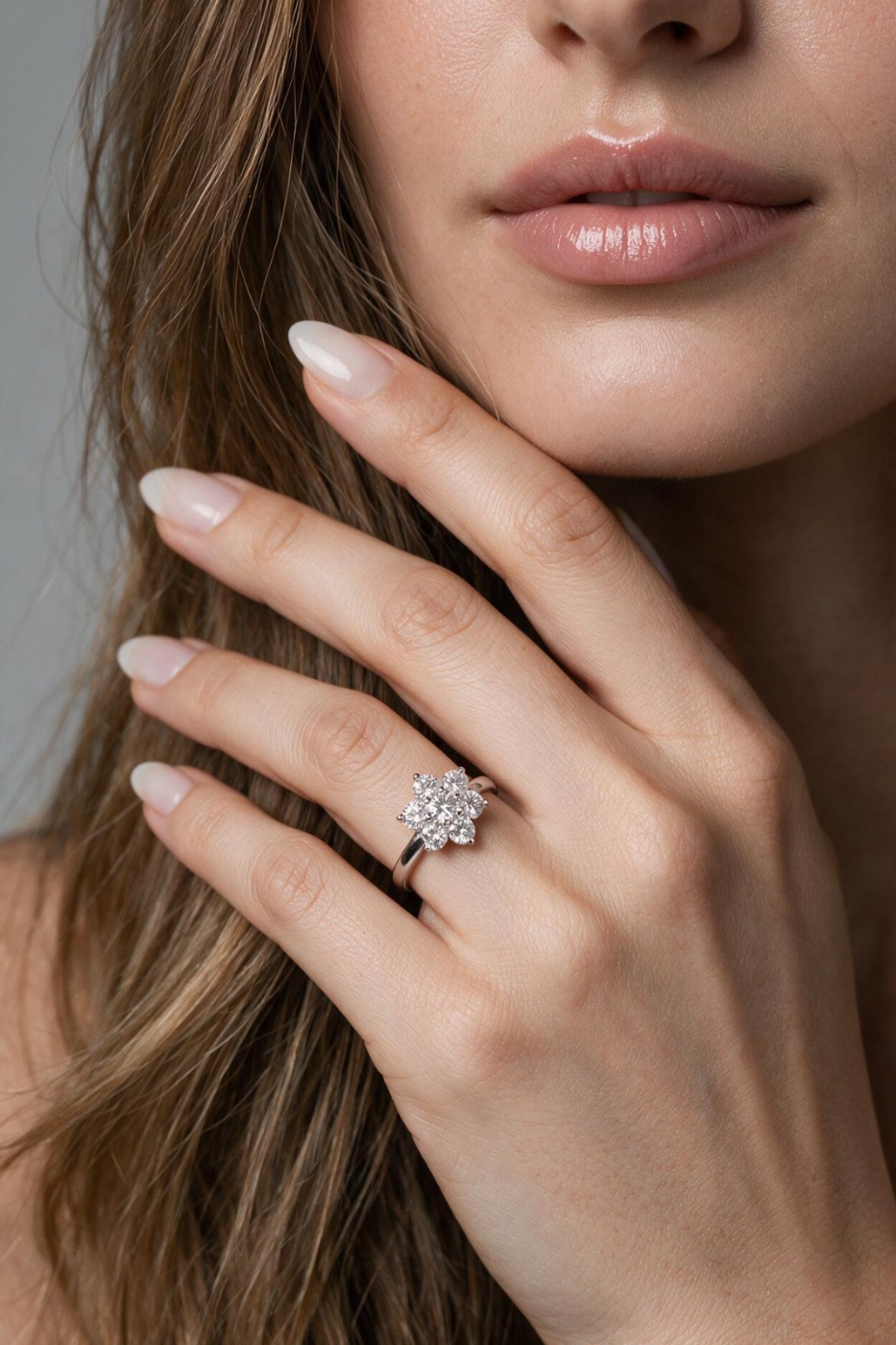 Anel Fleur Diamantes