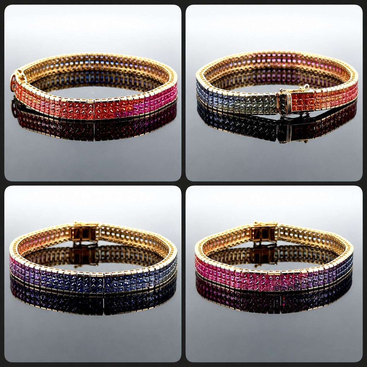Pulseira Riviera Safiras Rainbow
