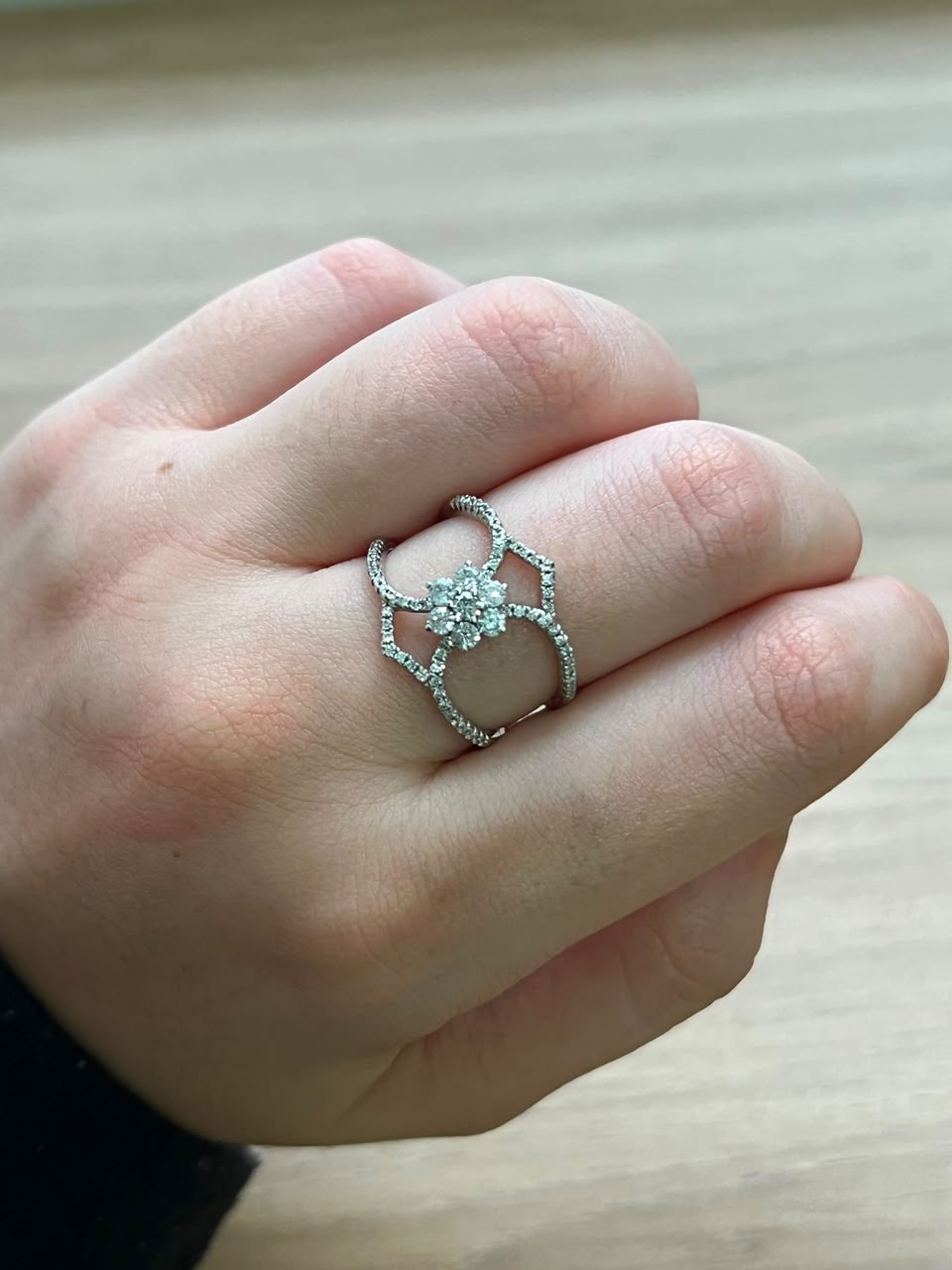 Anel Flor Diamantes